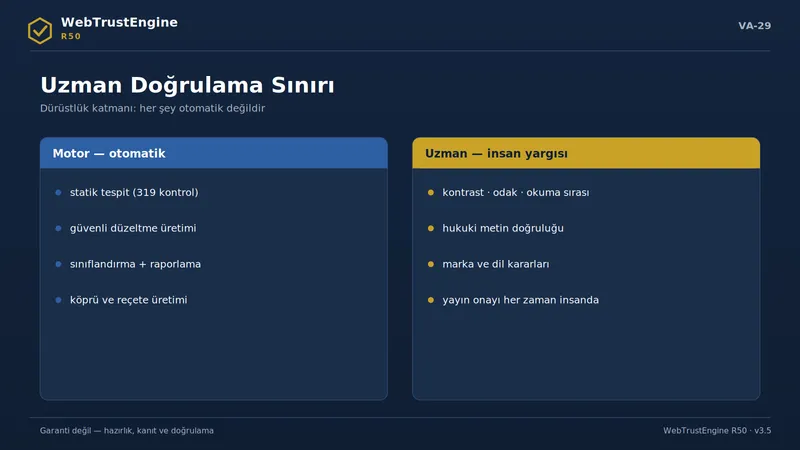 Otomatik ve insan yargısı panellerini ayıran görsel.