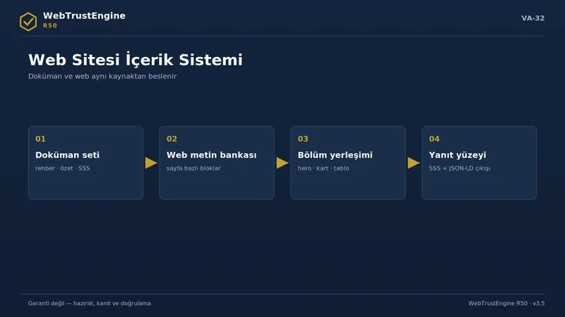 Dört aşamalı içerik sistemi akışı.
